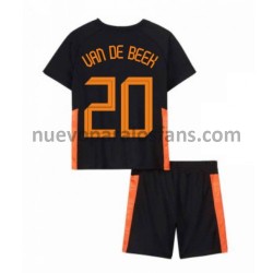 Camiseta de Fútbol Países Bajos Donny van de Beek 20 Niño Exterior Euro 2020 Manga Corta