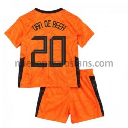 Camiseta de Fútbol Países Bajos Donny van de Beek 20 Niño Casa Euro 2020 Manga Corta