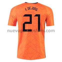 Camiseta de Fútbol Países Bajos Frenkie de Jong 21 Casa Euro 2020 Manga Corta