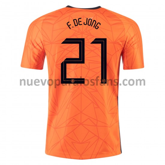 Camiseta de Fútbol Países Bajos Frenkie de Jong 21 Casa Euro 2020 Manga Corta