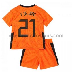 Camiseta de Fútbol Países Bajos Frenkie de Jong 21 Niño Casa Euro 2020 Manga Corta