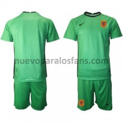 Camiseta de Fútbol Países Bajos Portero Niño Exterior Euro 2020 Manga Corta
