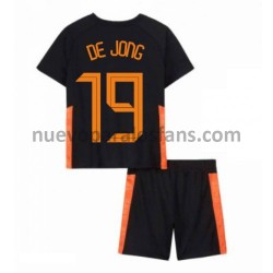 Camiseta de Fútbol Países Bajos Luuk de Jong 19 Niño Exterior Euro 2020 Manga Corta
