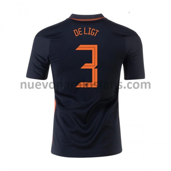 Camiseta de Fútbol Países Bajos MATTHIJS DE LIGT 3 Exterior Euro 2020 Manga Corta