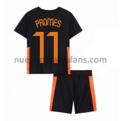 Camiseta de Fútbol Países Bajos Quincy Promes 11 Niño Exterior Euro 2020 Manga Corta