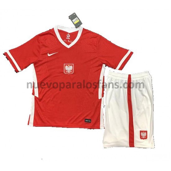 Camiseta de Fútbol Polonia Niño Exterior Euro 2020 Manga Corta