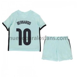 Camiseta de Fútbol Portugal Bernardo Silva 10 Niño Exterior Euro 2020 Manga Corta