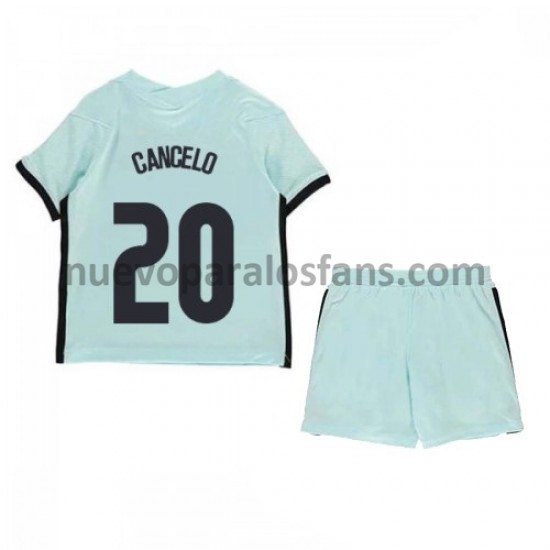 Camiseta de Fútbol Portugal Joao Cancelo 20 Niño Exterior Euro 2020 Manga Corta