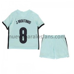 Camiseta de Fútbol Portugal Joao Moutinho 8 Niño Exterior Euro 2020 Manga Corta