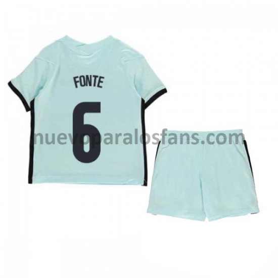 Camiseta de Fútbol Portugal Jose Fonte 6 Niño Exterior Euro 2020 Manga Corta