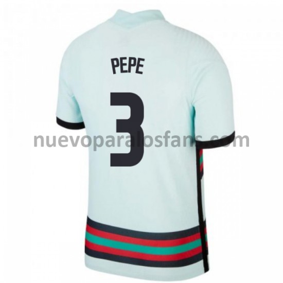 Camiseta de Fútbol Portugal Pepe 3 Exterior Euro 2020 Manga Corta