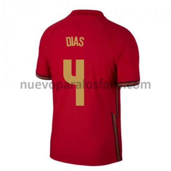 Camiseta de Fútbol Portugal Ruben Dias 4 Casa Euro 2020 Manga Corta