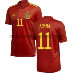 Camiseta de Fútbol España Adama 11 Casa Euro 2020 Manga Corta