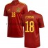 Camiseta de Fútbol España Ferran 18 Casa Euro 2020 Manga Corta