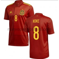 Camiseta de Fútbol España Koke 8 Casa Euro 2020 Manga Corta