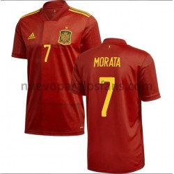Camiseta de Fútbol España Morata 7 Casa Euro 2020 Manga Corta