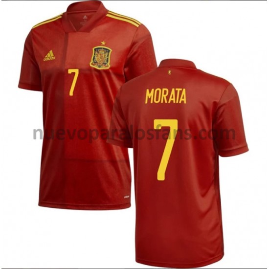 Camiseta de Fútbol España Morata 7 Casa Euro 2020 Manga Corta