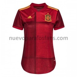 Camiseta de Fútbol España Mujer Casa Euro 2020 Manga Corta