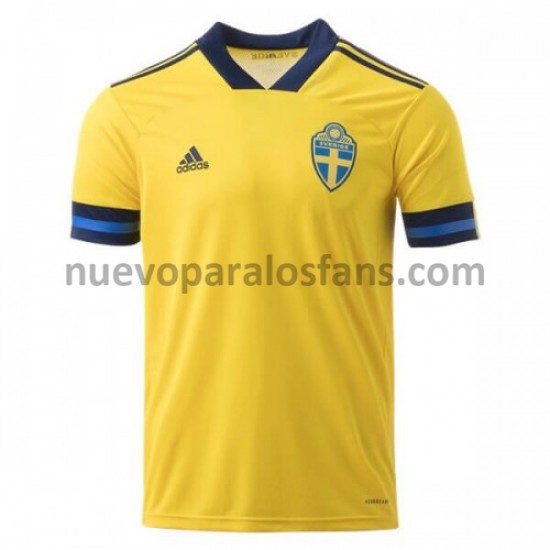 Camiseta de Fútbol Suecia Casa Euro 2020 Manga Corta