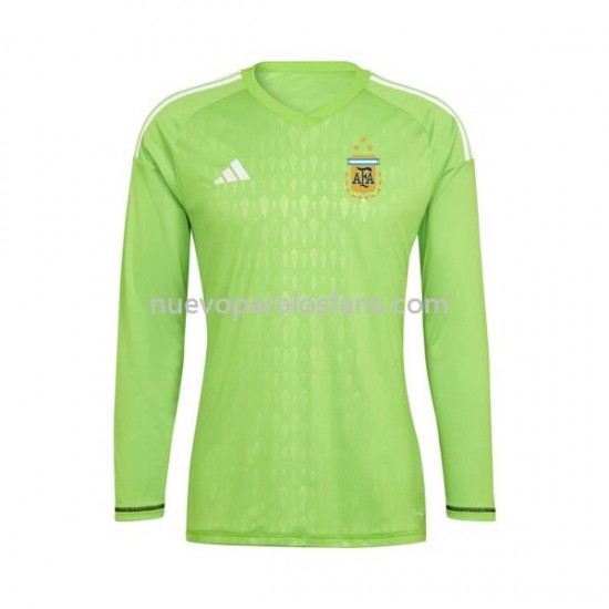 Camiseta de Fútbol Argentina Portero Hombre Casa Copa Mundial 2022 Manga Larga