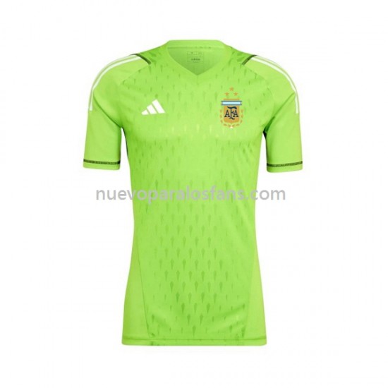 Camiseta de Fútbol Argentina Portero Hombre Casa Copa Mundial 2022 Manga Corta