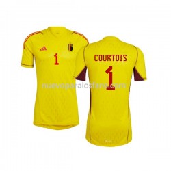 Camiseta de Fútbol Bélgica Courtois 1 Portero Hombre Exterior Copa Mundial 2022 Manga Corta