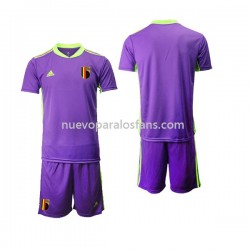 Camiseta de Fútbol Bélgica Courtois 1 Portero Niño Exterior 2021-2022 Manga Corta