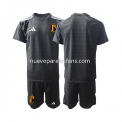 Camiseta de Fútbol Bélgica Courtois 1 Portero Niño Exterior 2022 Manga Corta