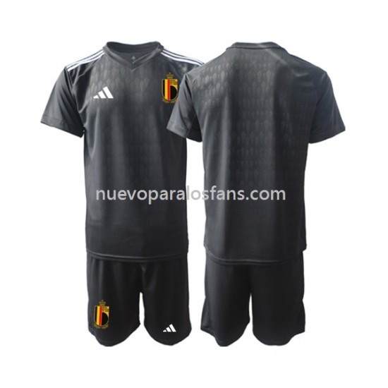 Camiseta de Fútbol Bélgica Courtois 1 Portero Niño Exterior 2022 Manga Corta