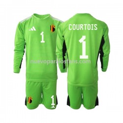 Camiseta de Fútbol Bélgica Courtois 1 Portero Niño Casa 2021-2022 Manga Larga