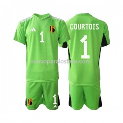 Camiseta de Fútbol Bélgica Courtois 1 Portero Niño Casa 2021-2022 Manga Corta