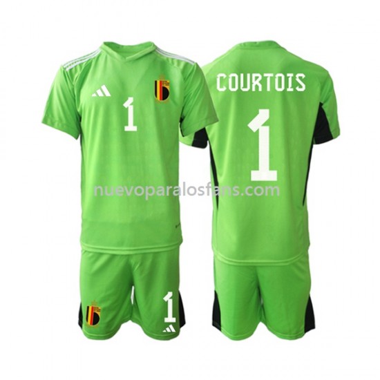 Camiseta de Fútbol Bélgica Courtois 1 Portero Niño Casa 2021-2022 Manga Corta