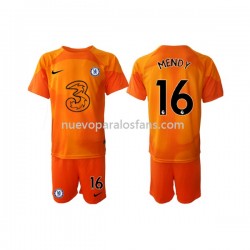 Camiseta de Fútbol Chelsea Edouard Mendy 16 Portero Niño Casa 2022-2023 Manga Corta