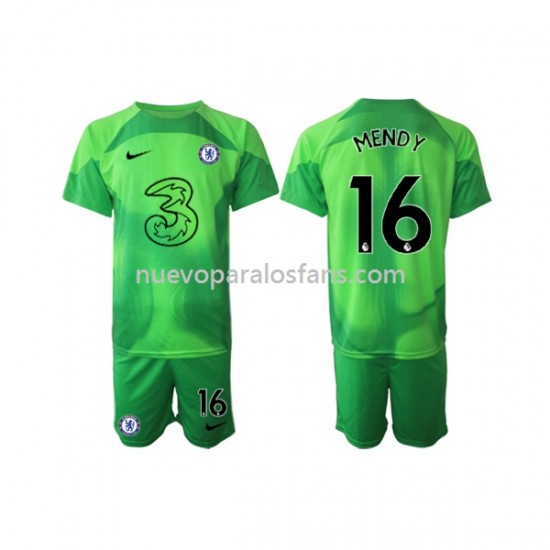 Camiseta de Fútbol Chelsea Edouard Mendy 16 Portero Niño Tercera 2022-2023 Manga Corta