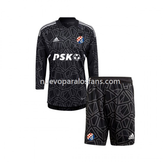 Camiseta de Fútbol Dinamo Zagreb Portero Niño Casa 2022-2023 Manga Larga