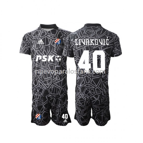 Camiseta de Fútbol Dinamo Zagreb Livakovic 40 Portero Niño Casa 2022-2023 Manga Corta