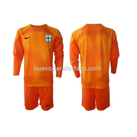 Camiseta de Fútbol Finlandia Portero Niño Casa 2022-2023 Manga Larga