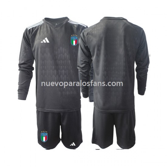 Camiseta de Fútbol Italia Portero Niño Exterior 2023 Manga Larga