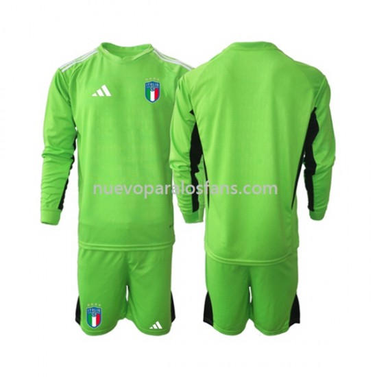 Camiseta de Fútbol Italia Portero Niño Casa 2023 Manga Larga