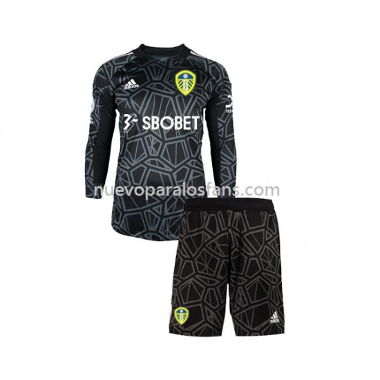 Camiseta de Fútbol Leeds United Portero Niño Casa 2022-2023 Manga Larga