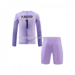 Camiseta de Fútbol Liverpool A.Becker 1 Portero Niño Casa 2022-2023 Manga Larga