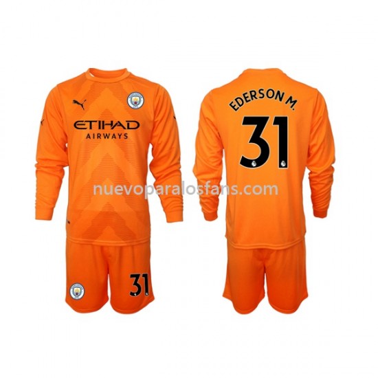 Camiseta de Fútbol Manchester City Ederson M 31 Portero Niño Tercera 2022-2023 Manga Larga