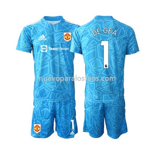 Camiseta de Fútbol Manchester United DE GEA 1 Portero Niño Casa 2022-2023 Manga Corta
