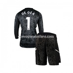 Camiseta de Fútbol Manchester United DE GEA 1 Portero Niño Exterior 2022-2023 Manga Larga