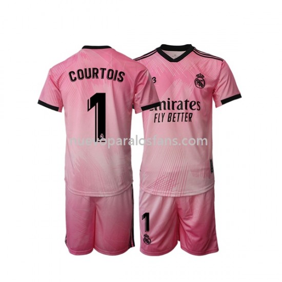 Camiseta de Fútbol Real Madrid Thibaut Courtois 1 Portero Niño Cuarto 2021-2022 Manga Corta