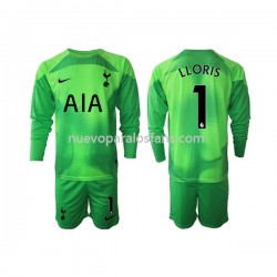 Camiseta de Fútbol Tottenham Hotspur Hugo Lloris 1 Portero Niño Exterior 2022-2023 Manga Larga
