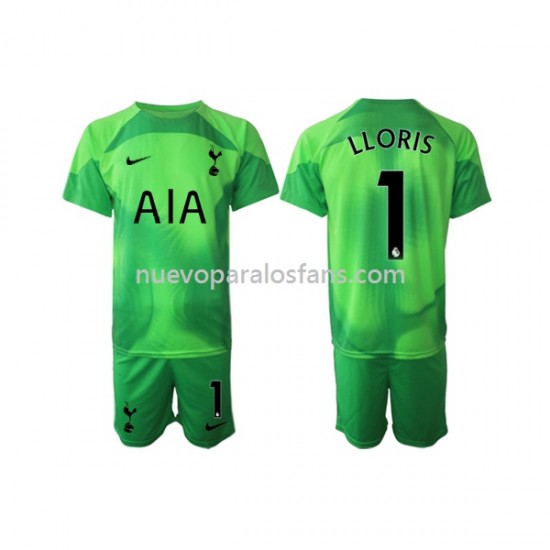 Camiseta de Fútbol Tottenham Hotspur Hugo Lloris 1 Portero Niño Exterior 2022-2023 Manga Corta