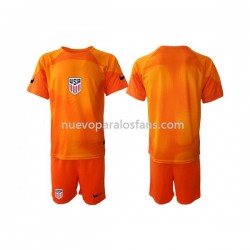 Camiseta de Fútbol Estados Unidos Portero Niño Casa Copa Mundial 2022 Manga Corta