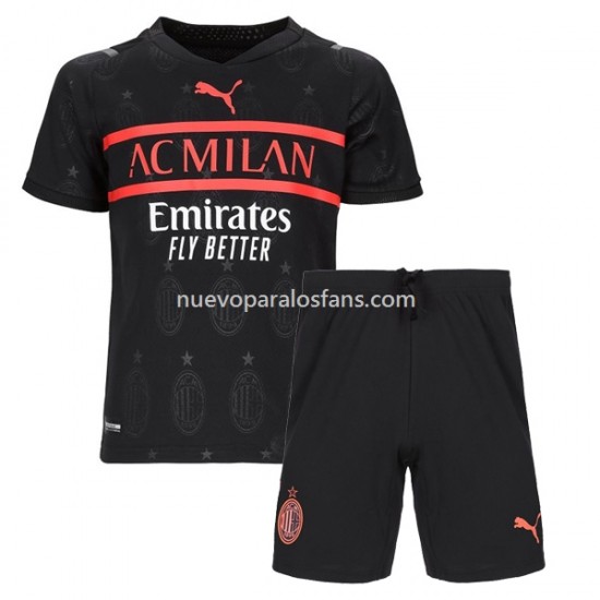 Camiseta de Fútbol AC Milan Niño Tercera 2021-2022 Manga Corta
