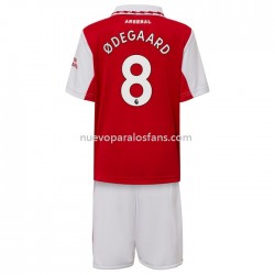 Camiseta de Fútbol Arsenal Odegaard 8 Niño Casa 2022-2023 Manga Corta